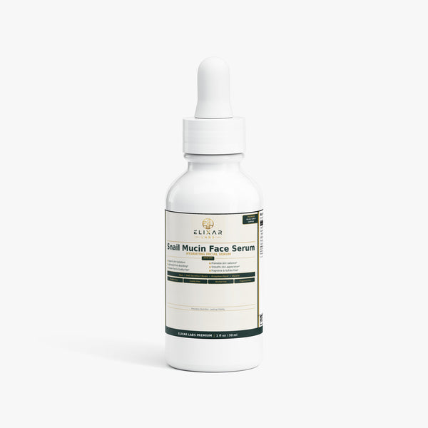 Snail mucin face serum ingredient label close-up