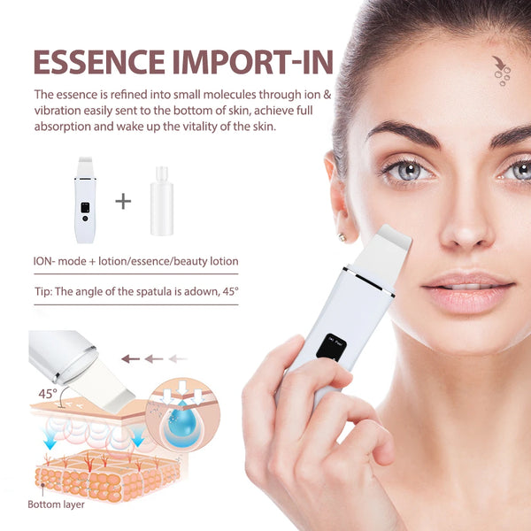 Ultrasonic Skin Scrubber – EMS Peeling Shovel for Deep Facial Cleansing & Lifting