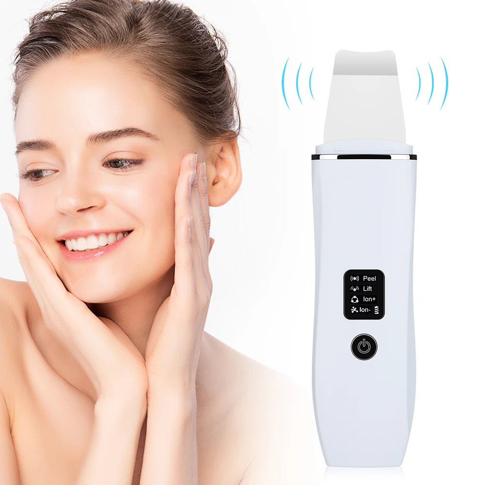 Ultrasonic Skin Scrubber – EMS Peeling Shovel for Deep Facial Cleansing & Lifting