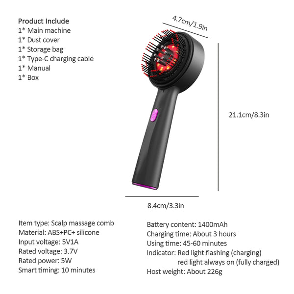 Red Light Therapy Scalp Brush