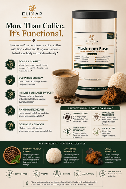 Mushroom Fuse Instant Coffee (Medium Roast)